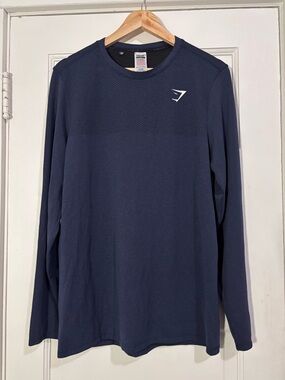 Gymshark Men’s Long Sleeve Crew Tee - Dark Blue